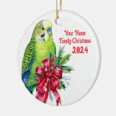 パレーケットとクリスマスボウ セラミックオーナメント (左)