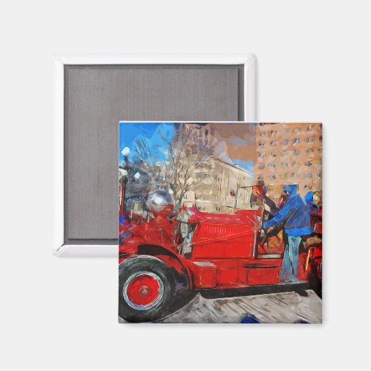 パレーディングアンティーク消防抽象芸術印象派 マグネット (正面/裏面)