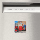 パレーディングアンティーク消防抽象芸術印象派 マグネット (インサイチュ (食洗機))