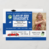 パレードによる卒業運転、卒業パーティー 案内状 (正面/裏面)