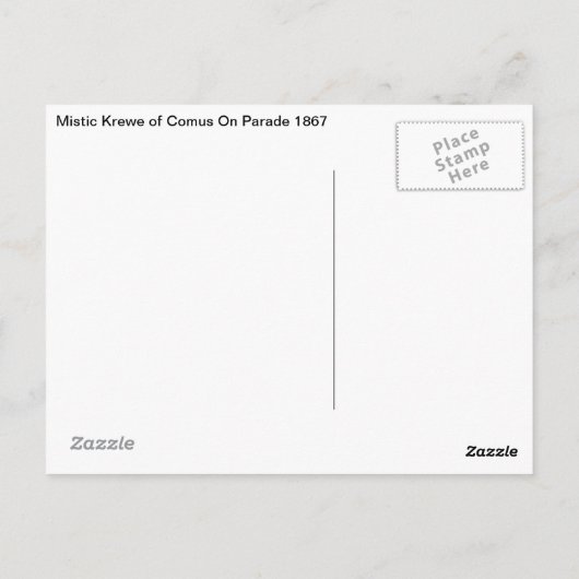 パレードのコムスのミステッククレウ、ヴィンテージポスト ポストカード (裏面)