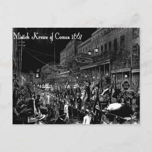 パレードのコムスのミステッククレウ、ヴィンテージポスト ポストカード (正面)