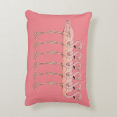 パレードのピンクのフラミンゴの熱帯鳥 アクセントクッション (裏面(縦))