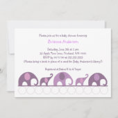 パレードのベビーシャワーのナスの紫色象 招待状 (正面)