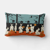 パレードのヴィンテージの早い1900年代ハロウィン"幽霊" ランバークッション (裏面)