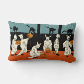 パレードのヴィンテージの早い1900年代ハロウィン"幽霊" ランバークッション (裏面)