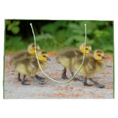 パレードの可愛さ:カナダのガチョウ ラージペーパーバッグ (裏面)