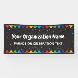 パレードまたはお祝いとカラフル紙吹雪 横断幕
