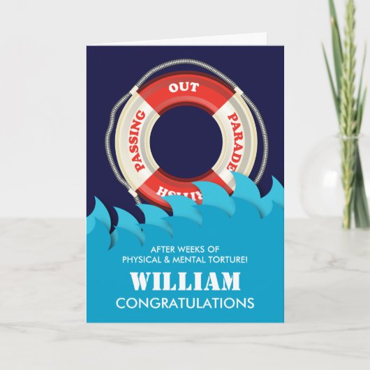 パレードアウト英国海軍ライフベルトおめでとう カード (正面)