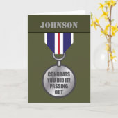 パレードアウト、英国陸軍メダルおめでとう カード (黄色い花)