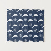 パレードパターンのイルカ タペストリー (正面(横))