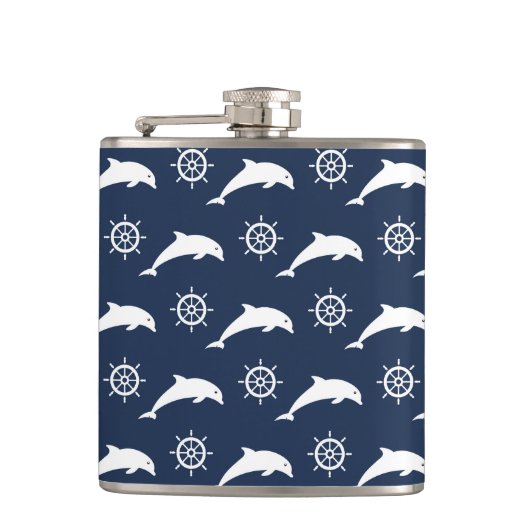 パレードパターンのイルカ フラスク (正面)