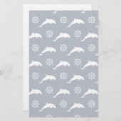パレードパターンのイルカ 便箋 (正面/裏面)
