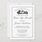 パレードミニマリストモダンホワイト卒業 招待状 (正面)