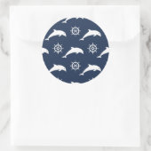 パレード模様のイルカ ラウンドシール (バッグ)