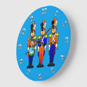 パレード頭が切れるおもちゃ兵士3人 ラージ壁時計 (傾斜)