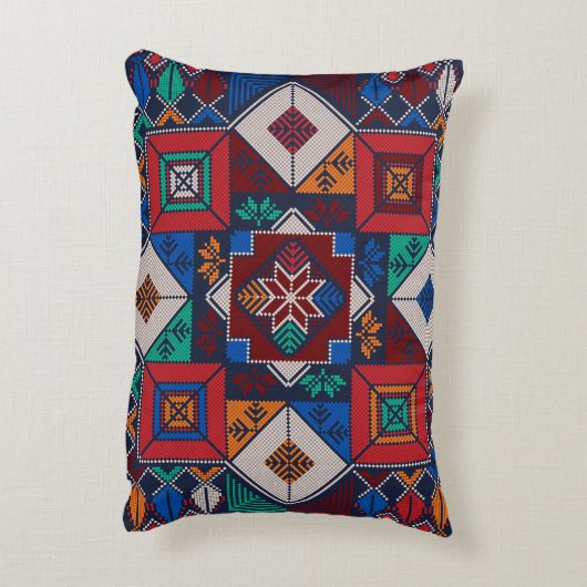 パレ伝統的スティナ刺繍タスリーズカラフル アクセントクッション (裏面(縦))