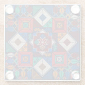 パレ伝統的スティナ刺繍タスリーズカラフル ガラスコースター (裏面)