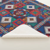 パレ伝統的スティナ刺繍タスリーズカラフル シェルパブランケット (3/4)