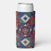 パレ伝統的スティナ刺繍タスリーズカラフル スリム缶クーラー (Seltzer正面)