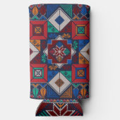 パレ伝統的スティナ刺繍タスリーズカラフル スリム缶クーラー (裏面)