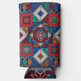 パレ伝統的スティナ刺繍タスリーズカラフル スリム缶クーラー