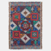 パレ伝統的スティナ刺繍タスリーズカラフル スローブランケット (正面縦)