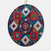 パレ伝統的スティナ刺繍タスリーズカラフル セラミックオーナメント (左)