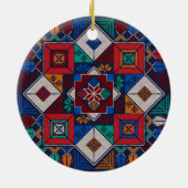パレ伝統的スティナ刺繍タスリーズカラフル セラミックオーナメント (裏面)