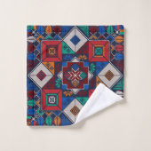 パレ伝統的スティナ刺繍タスリーズカラフル バスタオルセット (ウォッシュタオル)