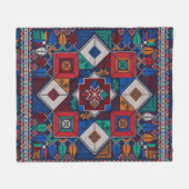 パレ伝統的スティナ刺繍タスリーズカラフル フリースブランケット (正面(横))