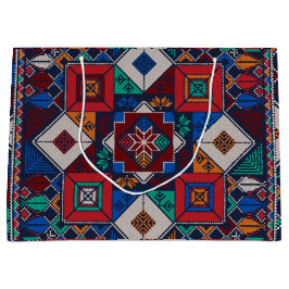 パレ伝統的スティナ刺繍タスリーズカラフル ラージペーパーバッグ