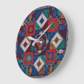 パレ伝統的スティナ刺繍タスリーズカラフル ラージ壁時計 (傾斜)