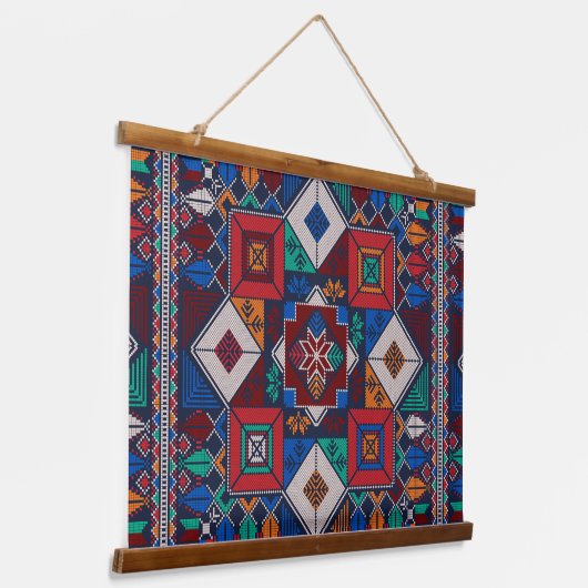パレ伝統的スティナ刺繍タスリーズカラフル 吊り下げ型タペストリー (傾斜あり)