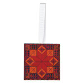 パレ伝統的スティナ刺繍タスリーズパターン キューブオーナメント (正面)