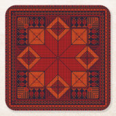 パレ伝統的スティナ刺繍タスリーズパターン スクエアペーパーコースター (正面)