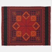 パレ伝統的スティナ刺繍タスリーズパターン フリースブランケット (正面(横))