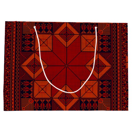 パレ伝統的スティナ刺繍タスリーズパターン ラージペーパーバッグ (裏面)