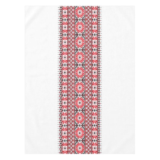 パレ伝統的チナ刺繍アートパターンレッド テーブルクロス (正面)