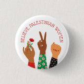 「パレ信じステナ女性」の支援 缶バッジ (正面)