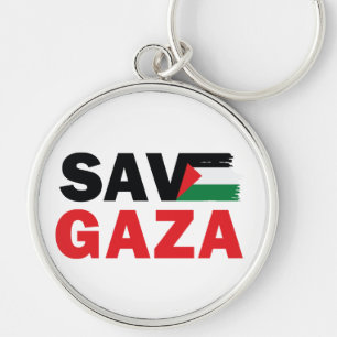 パレ救チナ国旗のボタカスタマイズン付きGAZAGAZA キーホルダー