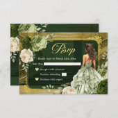 パレ王室のスアイボリーセージグリーンMiSクリンRSVP 出欠カード (正面/裏面)