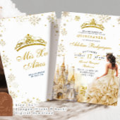 パレ王室のス金ゴールドシャンパーニュキンセアニェラ誕生日 招待状