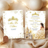 パレ王室のス金ゴールドシャンパーニュキンセアニェラ誕生日 招待状