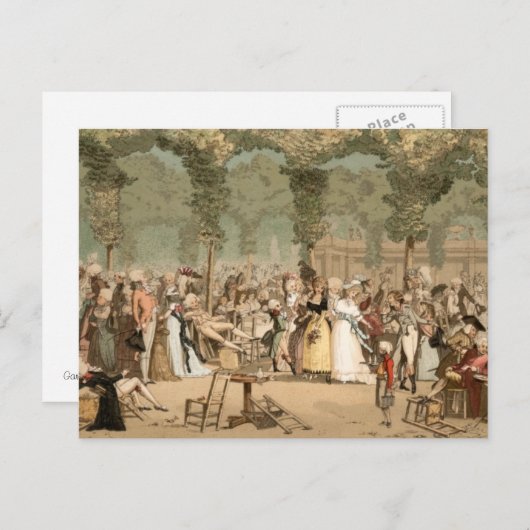 パレ王室の貴族フランスの園1700年代 ポストカード (正面/裏面)