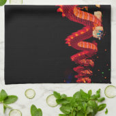 パレ白熱［赤熱］光を放つ中国のードドラゴン キッチンタオル (折り畳み)