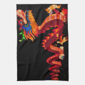 パレ白熱［赤熱］光を放つ中国のードドラゴン キッチンタオル (縦)