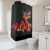 パレ白熱［赤熱］光を放つ中国のードドラゴン シャワーカーテン (インサイチュ)
