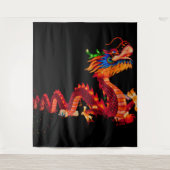 パレ白熱［赤熱］光を放つ中国のードドラゴン タペストリー (正面)
