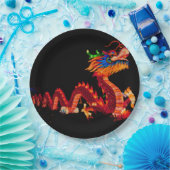 パレ白熱［赤熱］光を放つ中国のードドラゴン ペーパープレート (パーティー)